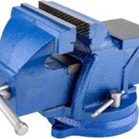 HYCHIKA Schraubstock 360° Drehbar, 125 mm Spannweite, Hochwertige Stahlbacken, Gusseisen Tischschraubstock für Holz- und Metallbearbeitung, Bohrwerkzeug