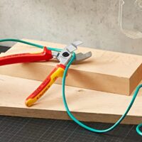 KNIPEX Kabelschere mit Doppelschneide isoliert, verchromt und VDE-geprüft für professionellen Einsatz bei der Bearbeitung von Kupfer- und Aluminiumkabeln bis 20 mm Durchmesser