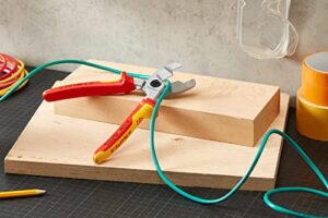 KNIPEX Kabelschere mit Doppelschneide isoliert, verchromt und VDE-geprüft für professionellen Einsatz bei der Bearbeitung von Kupfer- und Aluminiumkabeln bis 20 mm Durchmesser