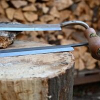 Kirschen Zugmesser, gebogen, 250 mm mit hoher Präzision und zwei Holzheften für Heimwerker und Profis