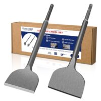 Konvixon 2-teiliges SDS-Plus-Meißel-Satz, Flachmeißel und 20° abgewinkelter Meißel aus hochwertigem 40Cr Legierungsstahl, ideal für Renovierungen und Reparaturen