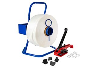 Kortpack Umreifungsset 16 mm Complet mit Abroller, Spanner, 500 Klemmen und 850mtr Polyesterband und 100 Kantenschutzecken