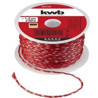 Richtschnur in Rot, 1,2mm Stärke, 50 Meter Länge, Nylon geflochtene Maurerschnur für Lot-Schnur oder Pflaster-Schnur im Mauerbau und Terrassenbau