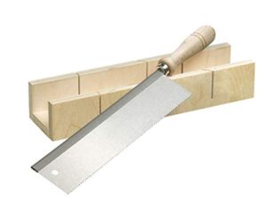 Kraftfertiges Werkzeug für Winkel-Schnitte in Holz-Leisten und ähnliche Materialien, hochwertige Schneidlade mit Feinsäge 250 mm