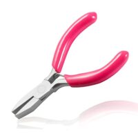 LEONTOOL Flachzange für Schmuckherstellung, 7,6 cm groß, glatte Backen, Mini-Zange für Schmuckherstellung und Zubehör mit hochwertigem Stahl und PVC-Griff