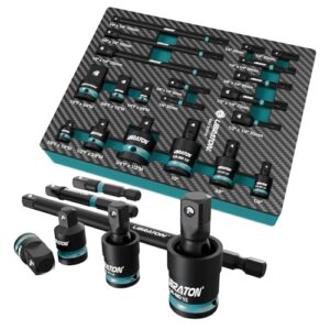 Steckschlüssel-Adapterset 20-teilig mit Cr-V-Materialien, hochwertige Qualität und lange Haltbarkeit, für Autoreparatur und Werkstattbedarf