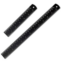Lineal Metall 30 cm Stahllineal, Messwerkzeug Ruler mit Doppelseitenskala und Konvertierungstabelle