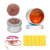 Effektives Reinigungsset für Lötkolben - Kolophonium-Flussmittelpasten, Lötspitzenreiniger und Lötschwamm zur Reinigung von Lötkopf und Lötpunkt