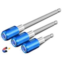 Magnetischer Schnellwechsel-Impact-Bithalter, 3 Stücke für 1/4-Zoll-Sechskantschaft, ideal für Schraubendreherbits, Muttern, Bohrer und Steckschlüsseladapter