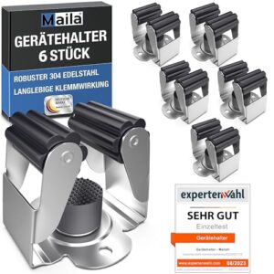 Robuster Edelstahl-Gerätehalter, 304er Edelstahl rostfrei, Wandhalterung für Besen, Werkzeughalter mit starker Klemmwirkung