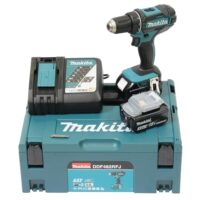 Makita DDF482RFJ Akku-Bohrschrauber 18V / 3,0 Ah mit 2 Akkus und Ladegerät im MAKPAC Schwarz und Blau