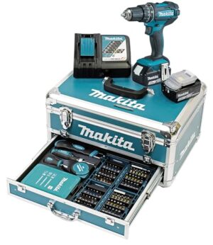 Makita DHP482RFX9 Schlagbohrschrauber 18V / 3,0 Ah mit 2 Akkus und Ladegerät in einem Alukoffer. Perfekt für professionelle Einsatz.