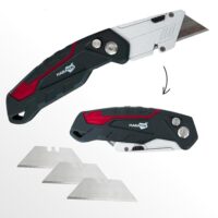 MARAPON Teppichmesser mit 4 scharfen Klingen, klappbar und robust für professionellen Einsatz bei der Arbeit mit Teppichen