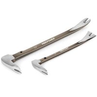 MAXPOWER Nageleisen Set aus geschmiedetem Karbonstahl, einschließlich Brecheisen, Stemmeisen und Nagelschlitze, ideal für Entfernen von Nägeln und Abbrucharbeiten.