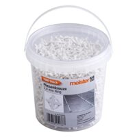 Fliesenzubehör, Fliesenverlegehilfe, Praktisches Set mit 1000 Stücken, Wiederverwendbar durch Ring, Aus robustem Polypropylen, weiß