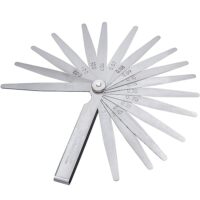 Mesee Edelstahl Fühlerlehre Set mit 17 Klingen, hochpräzise Messungen von 0,02 bis 1,00 mm, ideal für Ventilstöße, Zündkerzenlücken und Kolbenringe