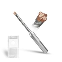 METOTY SDS Plus Bohrer 5mm x 110mm, mit 4 Hartmetallschneiden, Kopf mit Beschichtung, für Stein, Beton, Naturstein, Ziegelmauer