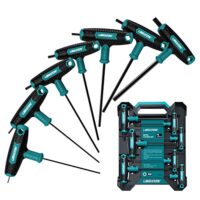 Libraton T-Griff Schlüsselsatz mit 7 verschiedenen Metrischen Größen, von 2,5 bis 10 mm, aus hochwertigem Chrom-Vanadium-Stahl gefertigt