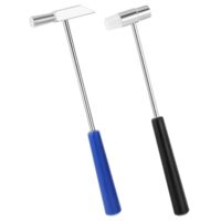 Ein Doppelkopf-Mini-Hammer aus Kunststoff und Metall mit blauem und schwarzem Griff, ideal für Schmuck, Musikinstrumente, Handwerk, Uhren und Reparaturen von Kleingeräten.