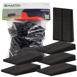 MARTEN Montagekeile Kunststoff - Universalkeile für präzises Ausrichten und Fixieren bei Türen, Fenstern und Dachlatten | 50 Stück | Schwarz