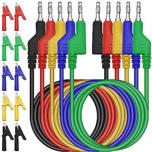 Multimeter-Messleitungen-Kit mit 5 Stück Messleitungen, 10 Krokodilklemmen und Bananensteckern in verschiedenen Farben für verschiedene Anwendungen