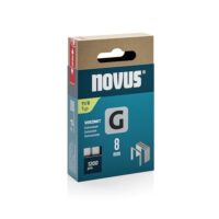NOVUS TOOLS Flachdrahtklammern 8 mm für Hammertacker, 1200 Tacker-Klammern vom Typ 11/8 in Schiebeschachtel mit hoher Qualität und Zuverlässigkeit