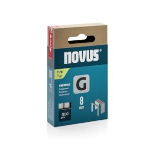 NOVUS TOOLS Flachdrahtklammern 8 mm für Hammertacker, 1200 Tacker-Klammern vom Typ 11/8 in Schiebeschachtel mit hoher Qualität und Zuverlässigkeit