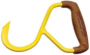 Hochwertiger Ziehhaken für diverse Anwendungen im Garten, gelbe Farbe, robuste Metallkonstruktion und ergonomischer Korkgriff.
