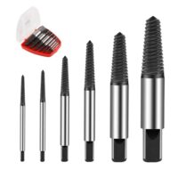 Professionelles Schraubenausdreher Set aus hochwertigem Kohlenstoffstahlmaterial mit 6 Stück Werkzeugen für das Entfernen von Beschädigten Schrauben und Rohren