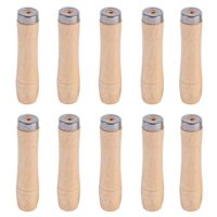 Pamtns Feilenheft 10 Stück Holzgriffe für Nadelfeile, Set aus hochwertigen Holzgriffen mit Edelstahl/Kunststoff und idealer Passform für Dateien mit einer Länge von 4-6 Zoll.