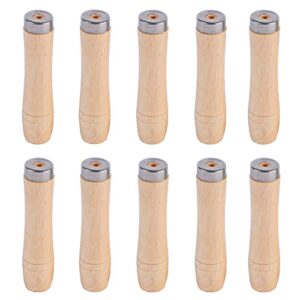 Pamtns Feilenheft 10 Stück Holzgriffe für Nadelfeile, Set aus hochwertigen Holzgriffen mit Edelstahl/Kunststoff und idealer Passform für Dateien mit einer Länge von 4-6 Zoll.