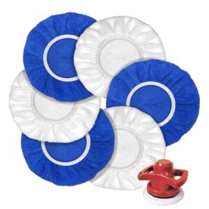 Polierhauben für Bosch Exzenterschleifer, kompatibel mit 125mm, 6 Stück, weiche mikrofaserte Tücher, ideal für Autolackpflege, Metallpolitur und Holzveredelung