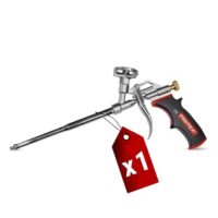 Bauschaumpistole mit Düsenverlängerung - Metallpistole für präzise Dosierung und gleichmäßige Verteilung von 1-Komponenten-Schäumen