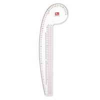 Prym 611501 Kurvenlineal für Armloch, Armkugel, Schulter und Hals aus transparentem Kunststoff, 2,5 x 40 cm Skala