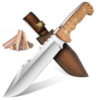 Großes Outdoor-Messer von Purple Dragon mit 7mm-Klingenrücken und Full-Tang-Schärfe aus hochwertigem 4Cr13-Stahl, ideal für Bushcraft, Camping und Holzhacken