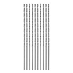 Quarxzmann 10 Stück extra lange Spiralbohrer 1,5mm HSS Bohrspitze mit Schnellstahl Gerade Schaft Bohrkronen 80mm Länge für Metall Holzwork Plastik Alulegierung