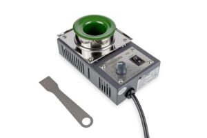 QUICK sensorgeregelter Löttiegel aus Titan, 200 W Lötbad mit Ø36mm Temperatur von 150-500°C für bleifreies und bleihaltiges Lot
