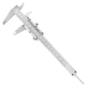 QWORK Messschieber, hochpräziser Messschieber 6 Zoll/150 mm, 0,05 mm/1/128 Zoll Toleranzmessschieber mit Feststellschraube für vielseitige Messungen