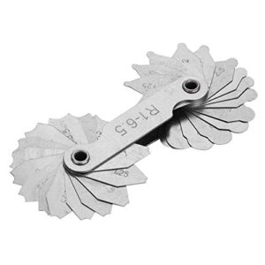 Radiusanzeige aus rostfreiem Stahl mit verschiedenen Größen: R0.3-1.5mm, R1-6.5mm, R7-14.5mm, R15-25mm, R25-50mm und R52-100MM