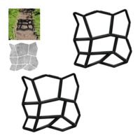Relaxdays Pflasterformen 2 x 9 Kammern, ideal für Garten-Trittsteine und Beton-Gießformen, schwarz