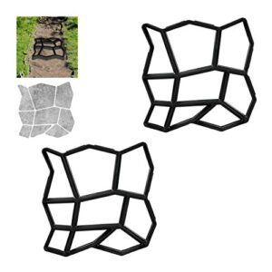 Relaxdays Pflasterformen 2 x 9 Kammern, ideal für Garten-Trittsteine und Beton-Gießformen, schwarz