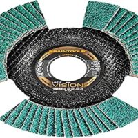 RHODIUS TOPline VISION COOL Fächerschleifscheibe, 115 x 22,23 mm, K40, 10 Stück, hochwertige Schleifscheibe für Werkstatt, Zirkonkorund und Faserstoffträger