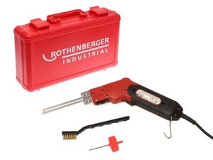 ROTHENBERGER Industrial Styroporschneider und Hartschaumschneidegerät, 190 W, für schnelles Schneiden von Dämmmaterialien, praktischer Kunststoffkoffer mit Schneidmesser und Reinigungsbürste, max. Temperatur 315 °C
