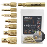 Set mit 7 Lötkolben-Spitzen für ruthex Gewindeeinsätze M2, M2.5, M3, M4, M5, M6 und M8 sowie Lötkolben-Adapter 900M/T18