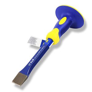 Flachmeißel mit Handschutz, 25 x 300 mm, hochwertiger Chrom-Vanadium Stahl, ergonomischer Handgriff, universell einsetzbar für Renovierungsarbeiten und Entfernen von Belegen