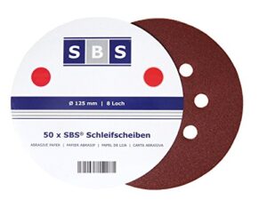 50 Stück | SBS Schleifscheiben für Exzenter-Schleifer, ø 125 mm, 8 Loch, Korn 80