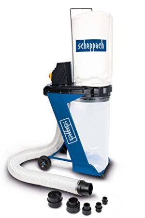 Scheppach DC 500 Absauganlage inkl. 4 TLG Adapterset, 550W Leistung, 75L Auffangsack, Absaugstutzen Ø 100mm, Luftleistung 1150m3/h, Schlauchlänge 2000mm