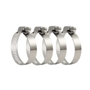 4 Stück Schlauchschellen, Edelstahl-Schellen, Rohrschellen mit verstellbarer Spannung von 27-51 mm für sicherere Befestigung von Schläuchen und Rohren