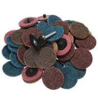 Schleifscheiben mit feiner Körnung, 50 mm Durchmesser, 30 Stück im Set. Ideal für verschiedene Oberflächenbehandlungen wie Ölfarbenentfernung, Rostentfernung und Selbstschärfen.