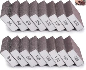 Schleifschwamm, 16 Stück, Mehrkörnig, Schmirgelpapier, Holz, Metall, Wandpolitur